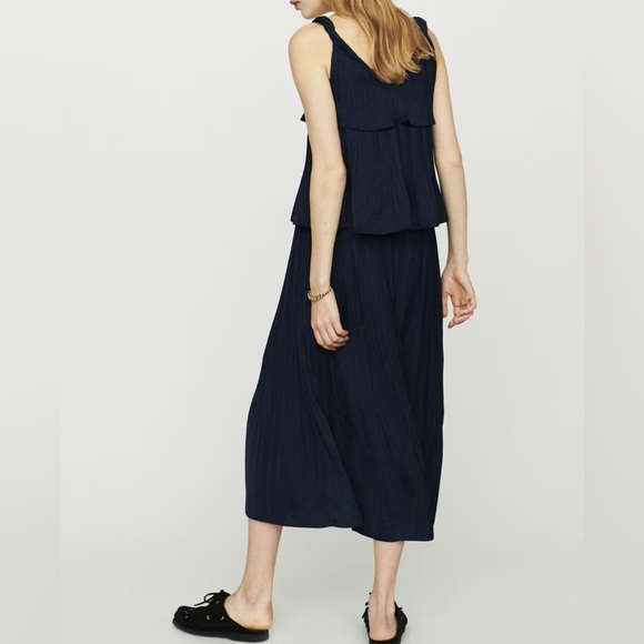 Maje Long Stain Pleated Dress - Picture 2 of 7